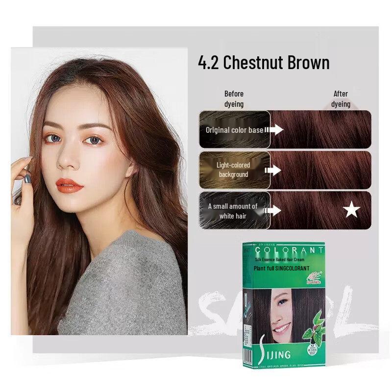 Zhang Hua Si Jing Plant-Based Black Hair Dye Cream To Cover Gray Hair