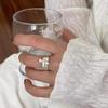 Vintage Irregular Inspired Beaded Ring For Women Copper Adjustable Open Design Chic And Stylish