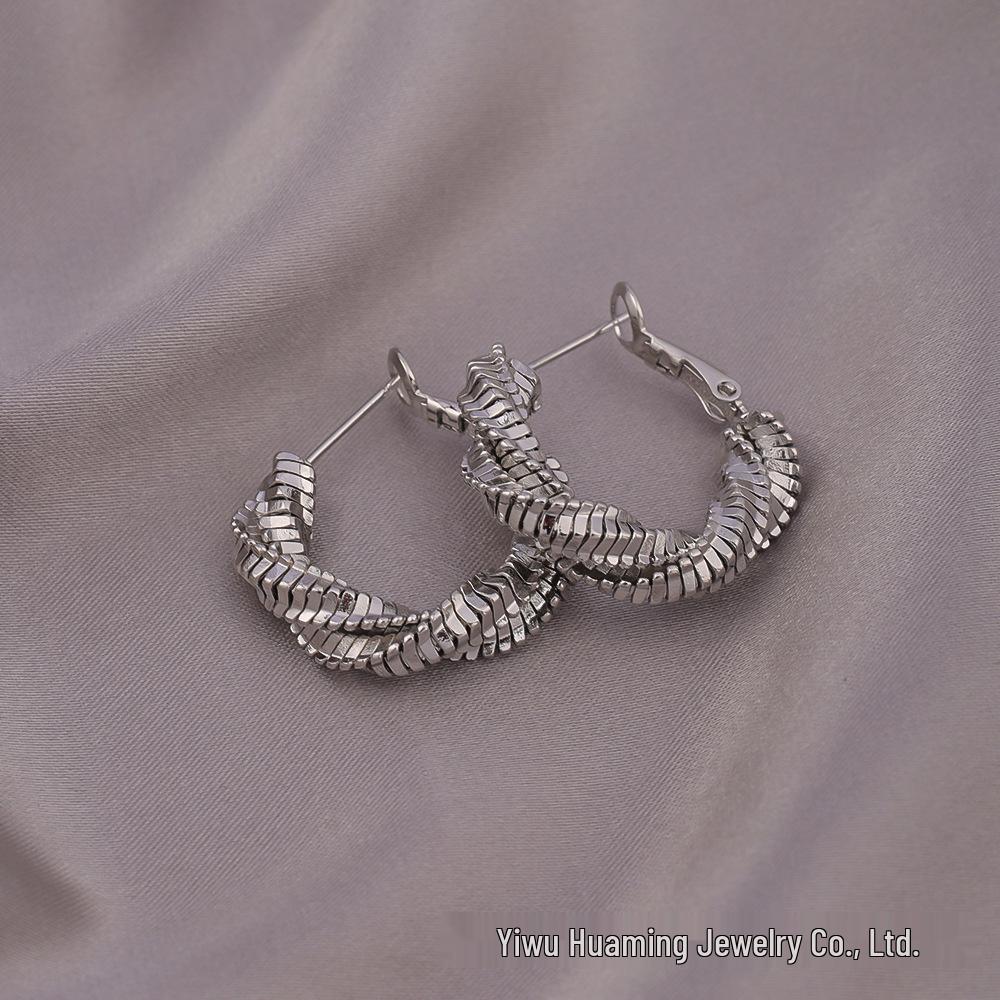 European American Style Luxury Stud Earrings: Elegant Cross-border Niche Hoops, Versatile Celebrity-inspired Accessories