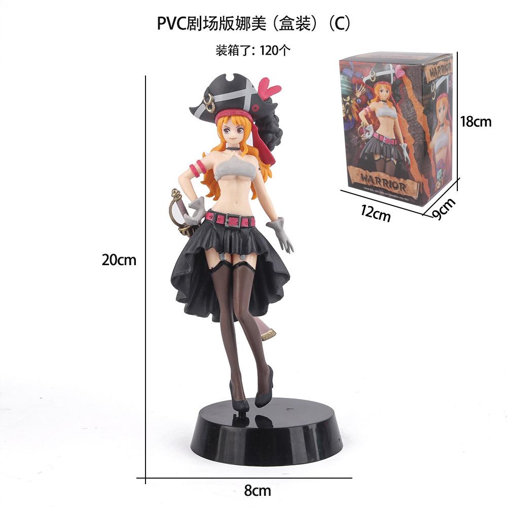 

19CM Anime One Piece Nami Black Clothes Action Figure ONE PIECE FILM RED Dress Up Figurine PVC Collectible Model Plaything Kid Gift No box