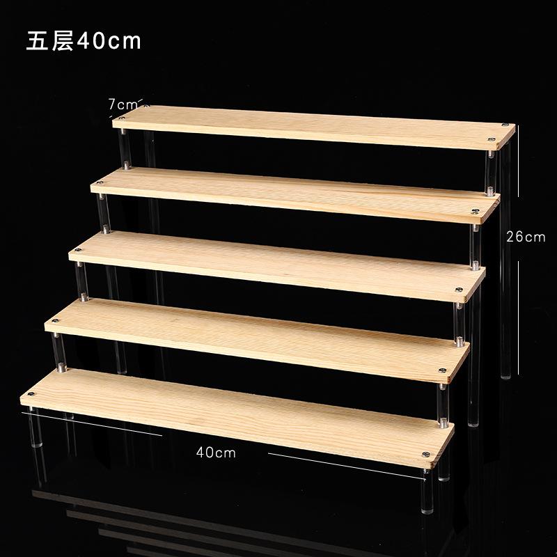 Clear Acrylic Soild Wood Display Stand for Amiibo Funko POP Figures,Cupcake Cosmetic Nail Polish Jewelry for Display Riser Shelf