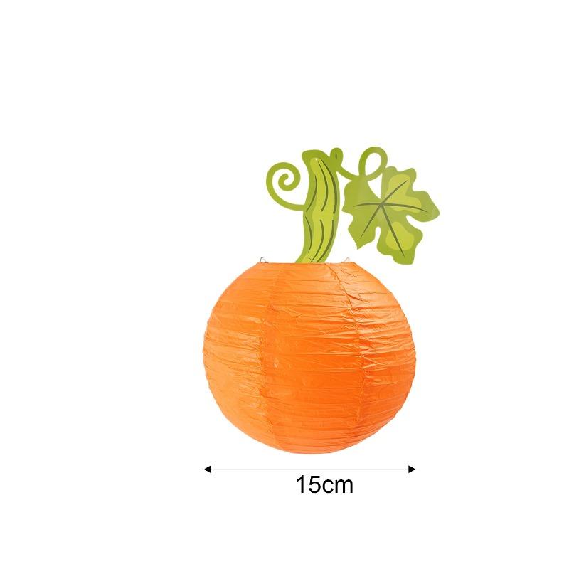 Halloween Round Paper Pumpkin Hanging Lantern Decoration for Thanksgiving Fall Festival Indoor Outdoor Party Patio Home Holiday Scene Decor Supplies