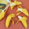 Realistic Peelable Banana Squeeze Toy Soft TPR Fidget for Stress Relief Cute Fruit-Shaped Decompression Gadget for Kids Adults