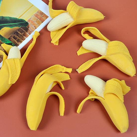 Realistic Peelable Banana Squeeze Toy Soft TPR Fidget for Stress Relief Cute Fruit-Shaped Decompression Gadget for Kids Adults
