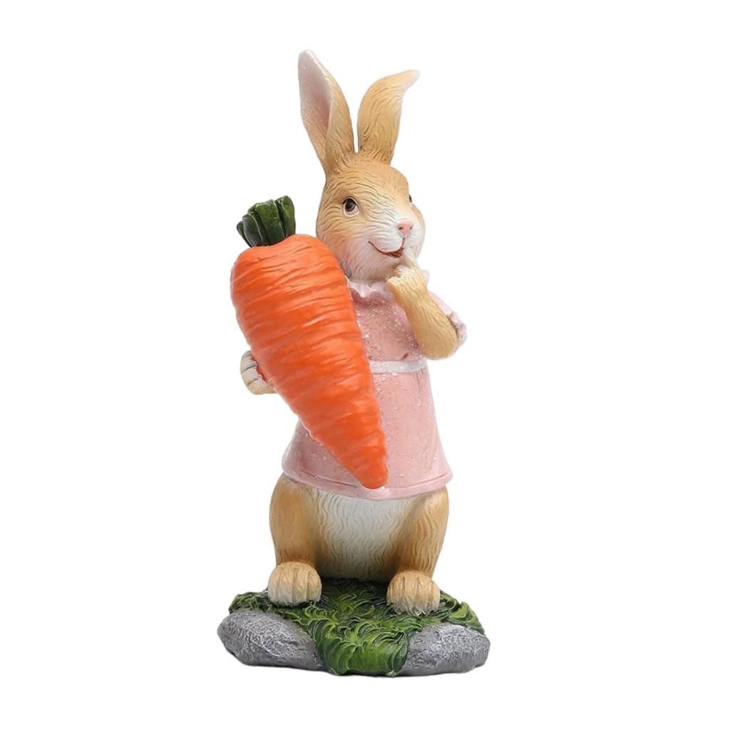 Mini Rabbit Figurine Resin Animal Sculpture Centerpiece for Porch Home Flowerbed Holiday Decor Items