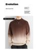 Men's Gradient Sweater, Half-High Collar, 2024 Autumn/Winter Trend, Soft & Fluffy Knit, Warm Base Layer