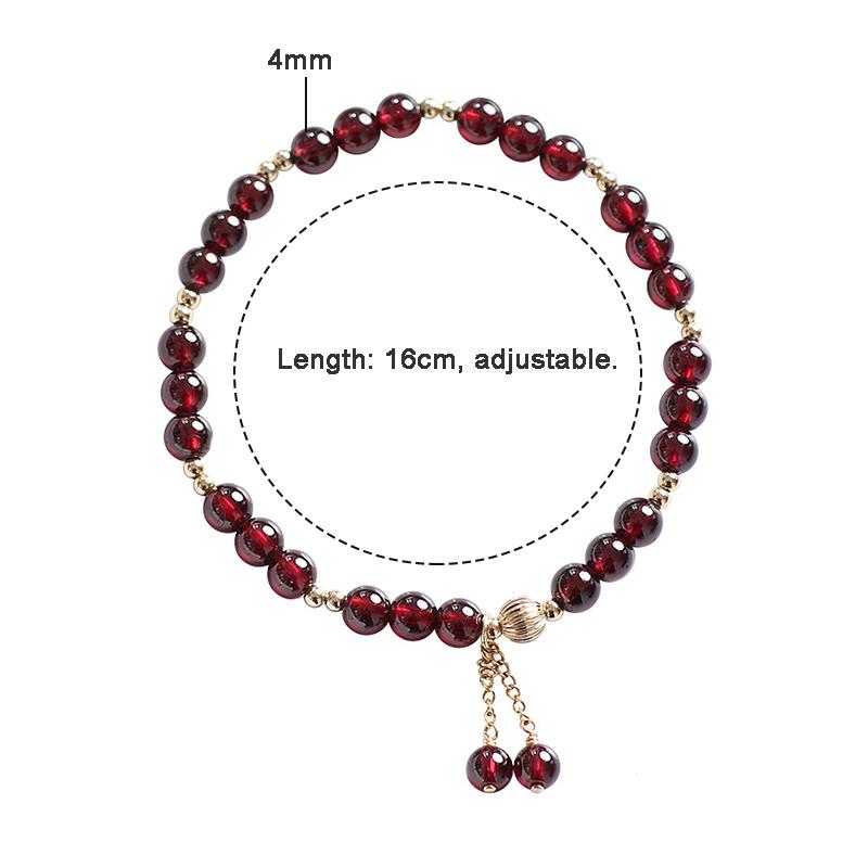 Crystal Garnet Bracelet Women's Niche Design Beaded Accessories
