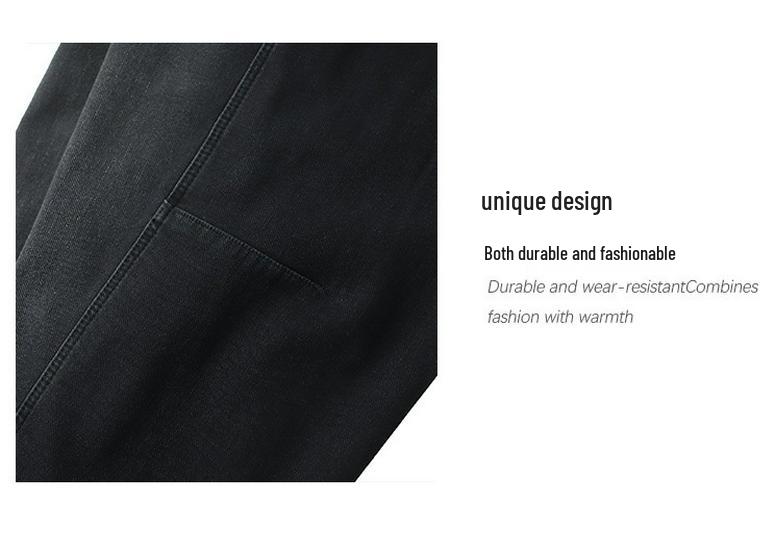 Plus Velvet High Waist Dad Jeans - 2025 Autumn/Winter, Slimming & Versatile, Plus Size