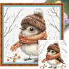 Winter Bird Printed Cross Stitch Kit 40x40cm DIY 11CT Embroidery Craft Set Decor