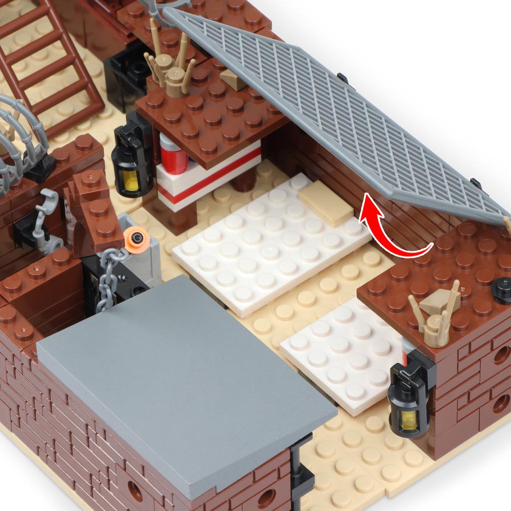 A  4 In 1 Military Bunker Trench Building Block Sets Military Base Assembled Models Boys Toys Simulate Games