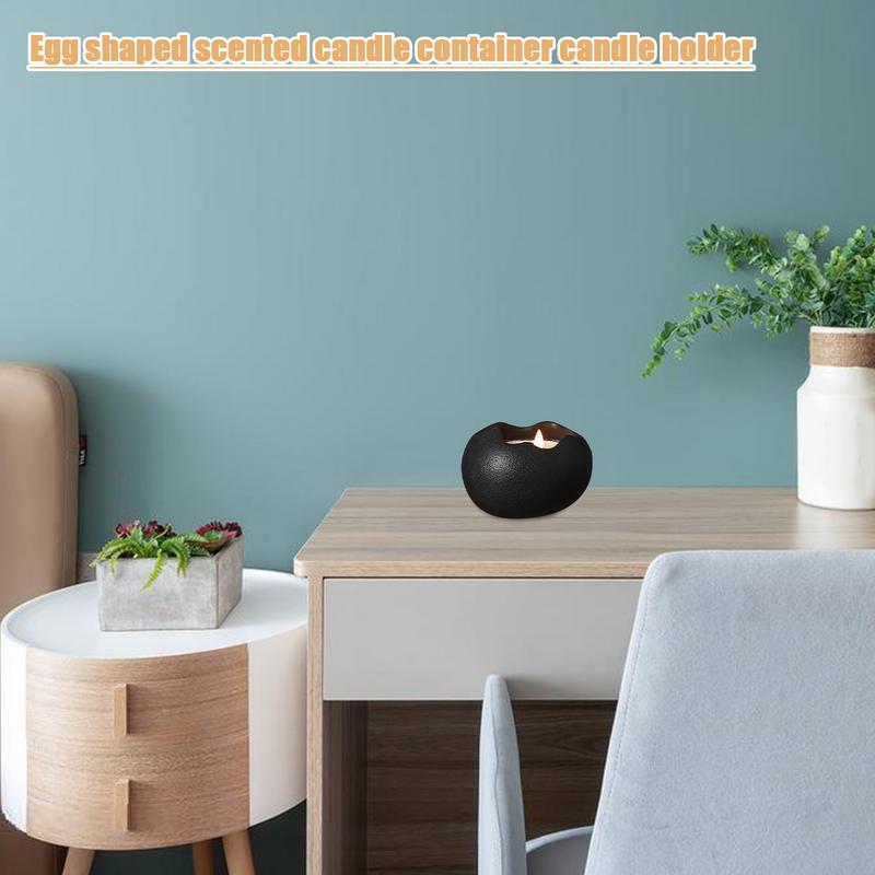 Cute Candle Holders Scented Candle Container Holder Egg Shaped Ceramic Candlestick For Birthday Table Decorations Centerpieces