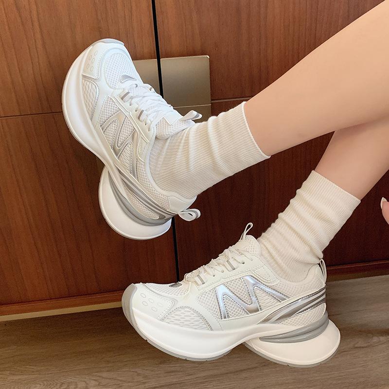 

Летние сетчатые дышащие туфли на платформе с высокой посадкой Daddy Shoes, женская обувь, новые универсальные повседневные кроссовки из натуральной кожи, женская обувь 35