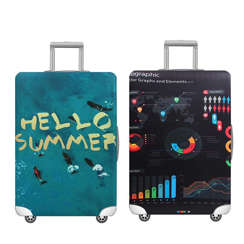 Premium Travel Suitcase Protective Cover: Thick Elastic Polyester with Handle Leather Case