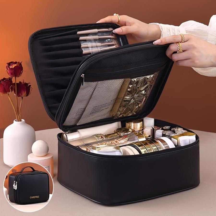 Large Capacity Cosmetic Bag Makeup Toiletries Organizer PU Leather Portable Travel Toiletry Pouch Women Makeup Storage Bag