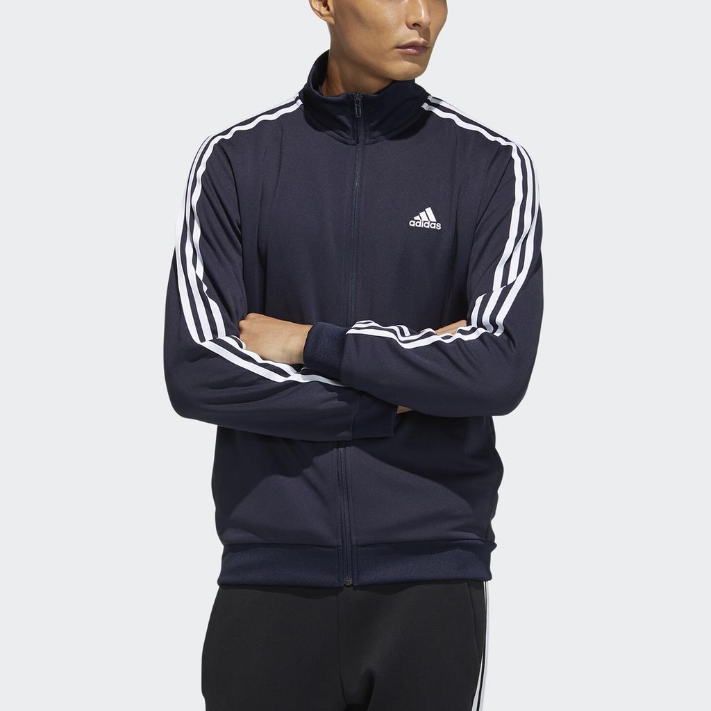Adidas Stand Collar Full Zip Breathable Sports Jacket Men Jackets Legend-Ink-Blue GN0750