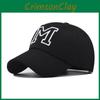 M Embroidery Letter Wide Brim Baseball Hat Sun Protection Cap For Outdoor Use