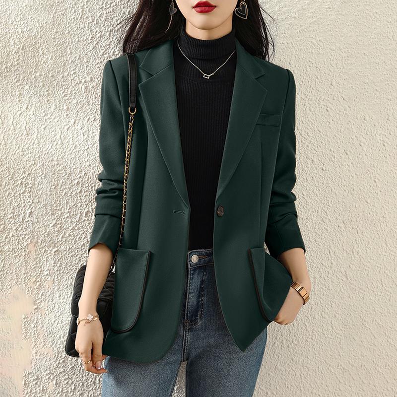 

ZANZEA Женский повседневный кардиган-блейзер с лацканами с вырезом и длинными рукавами 5XL темно-зеленого