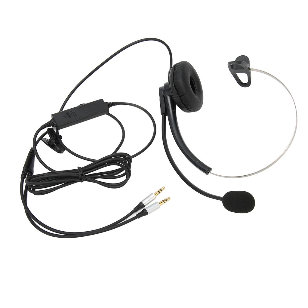 Single Ear Wired Headset Noise Canceling HD Calling Telephone Headset for Call Center Office
