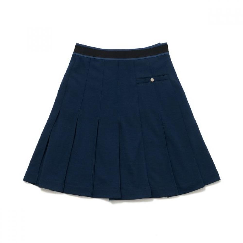 Blu Dot Wool Pleated Knit Skirt Bl