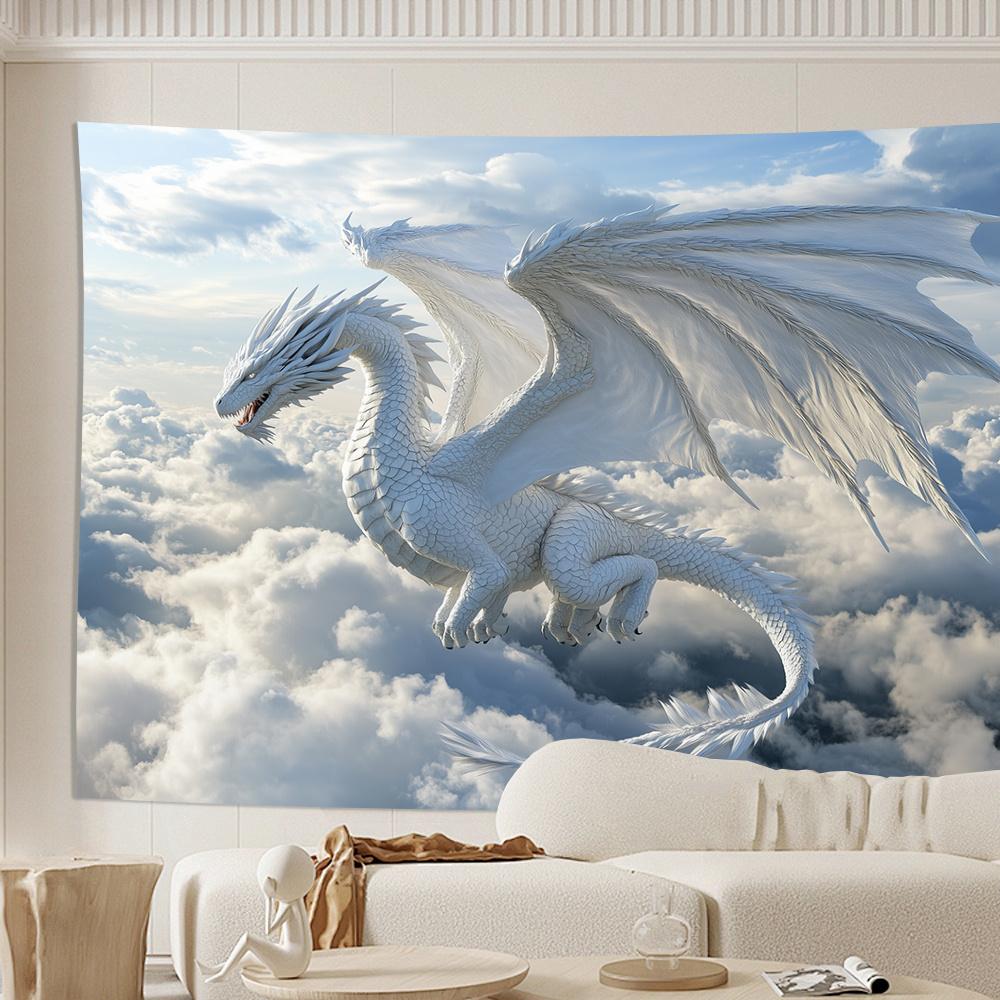 1 Piece Gorgeous Style Polyester Dragon Tapestry, Polyester Fabric, Machine Washable, Suitable for Living Room, Bedroom