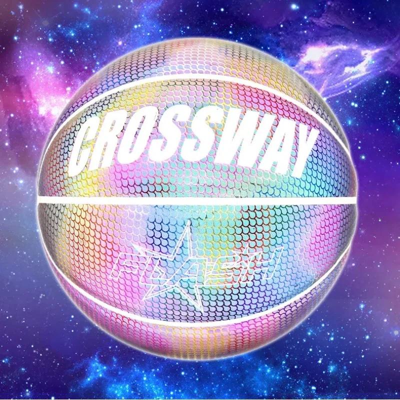 PU Reflective Glow Ball Indoor and Outdoor Basketball Training Equipment Size Seven Basketball Sports Ball Competitive Matches