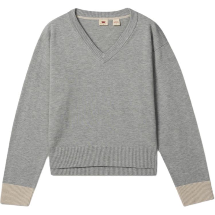 

Levis Повседневный Удобный Трикотажный Свитер с V-образным Вырезом и Длинными Рукавами с Цветными Блоками Женский свитер 0051S-0001 S