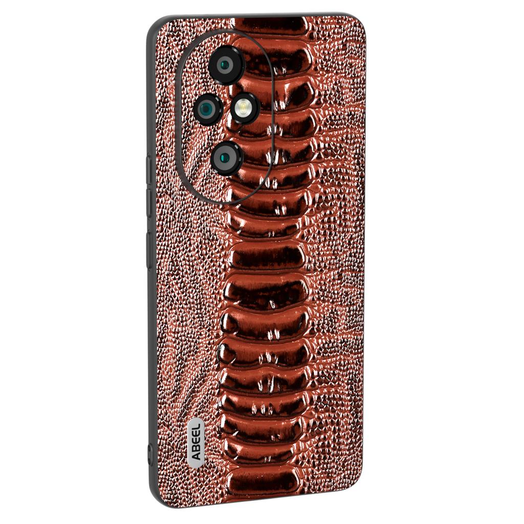 For Honor 200 Pro 5G Case Crocodile Texture Genuine Cow Leather+TPU+PC Phone Cover