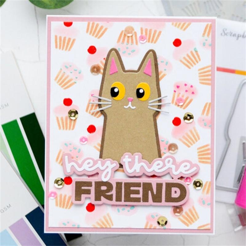 Katzen Tier Stanzformen Kohlenstoffstahl Stanzschablonen Metall Prägeschablonen für Scrapbooking Kartenherstellung Album