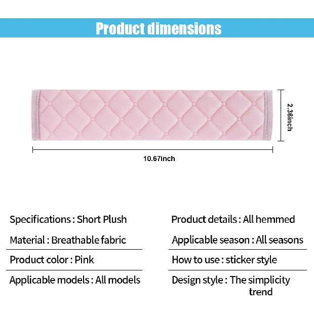 2PCS Universal Car Seatbelt Strap Cover, Long Crystal Velvet Shoulder Pad Cover Kit for Adults and Children, Helps Avoid Friction On Shoulder and