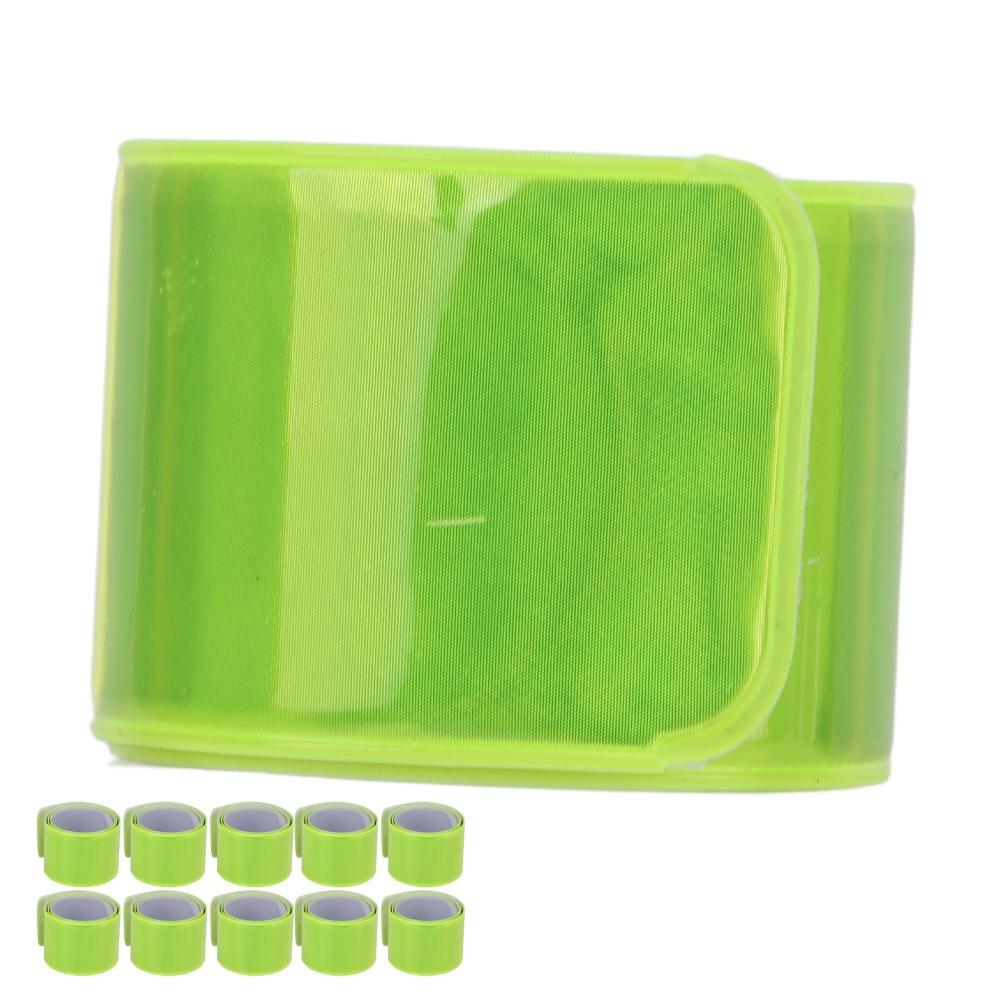 10PCS 40*3cm Snap Bracelet Armbands High Visibility Safety Reflector Strips  Cycling