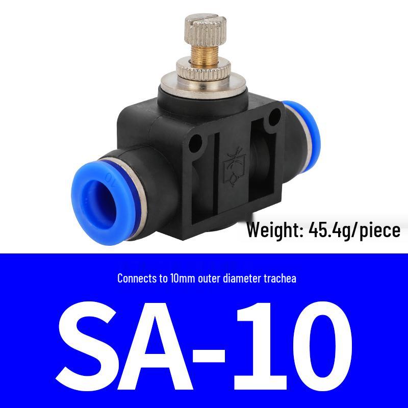 Pneumatic Quick Connector Throttle Valve, Speed Control & Flow Adjustment Valve SA4 6 8 10 12.