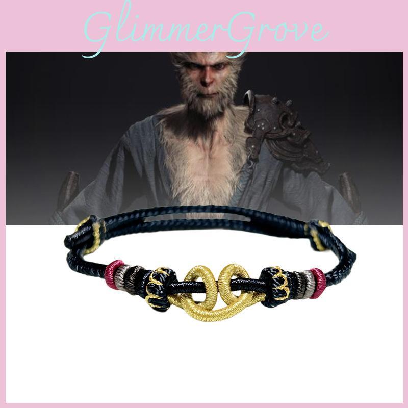 Handcrafted Wukong Themed Colorful Handwoven Bracelet With Traditional Eastern Aesthetics For Couples Gift