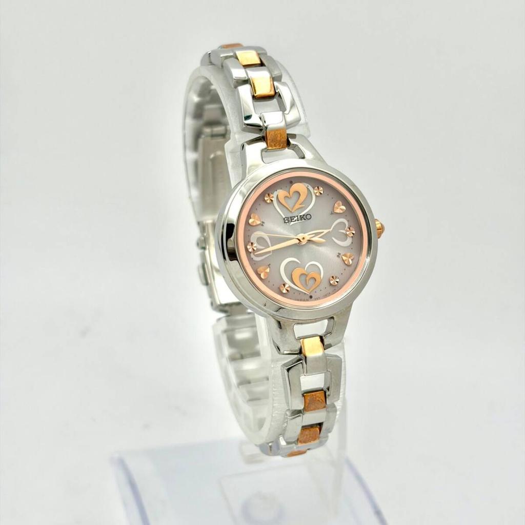 SEIKO Solar Heart 361039 [Excellent Condition/ Working] Radio-Controlled Women's Watch, Design, Pink, 3B51-0AR0
