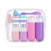 Silicone Travel Bottles Set 17Pcs Portable Reusable Refillable Bottles Shampoo Shower Gel Lotion Leakproof Containers
