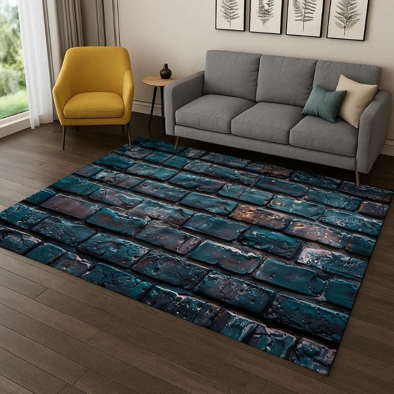 3D Brick Stone Building Carpet Wall Originality Printed Rug for Living Room Home Bedroom Doormat Decor Anti-slip Large Size Rug