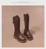 Girls' 2026 Knee-High Velvet-Lined Leather Boots for Autumn/Winter