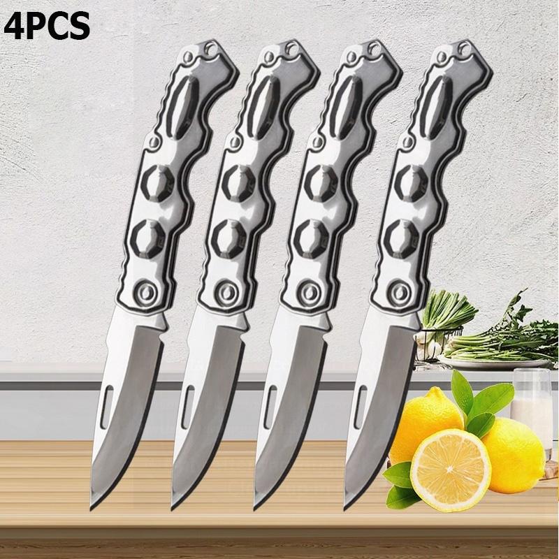 WXCOO Stainless Steel Folding Householdd Pocket Knife Kitchen Knife Kitchen Accessories Non-slip Handle Fruit Knife Cooking