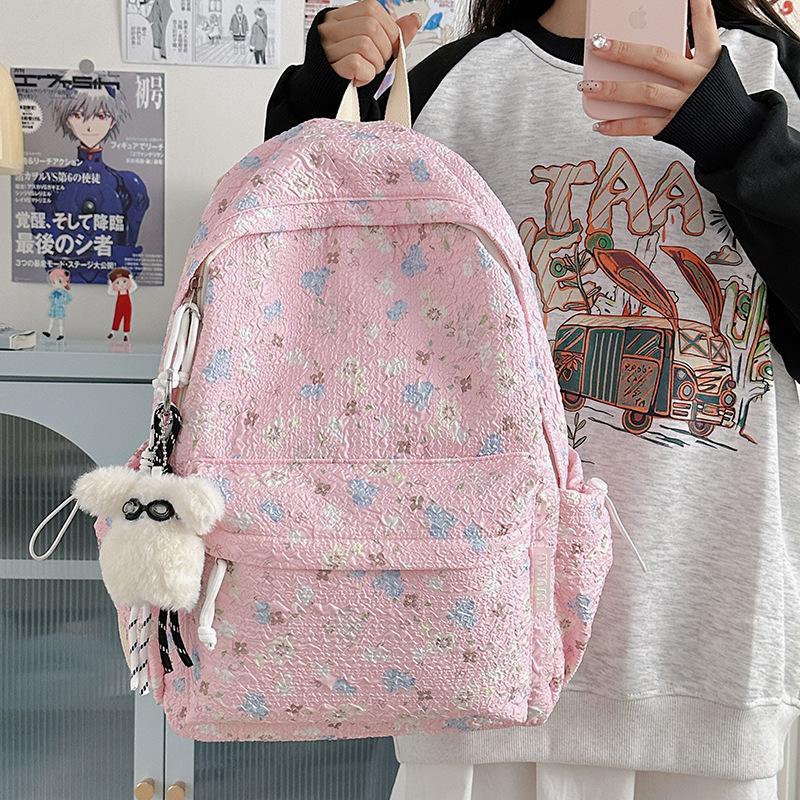 Girl Cute Backpack Large Capacity Versatile Backpack Printed College Student Campus Style School Bag Sweet Backpack