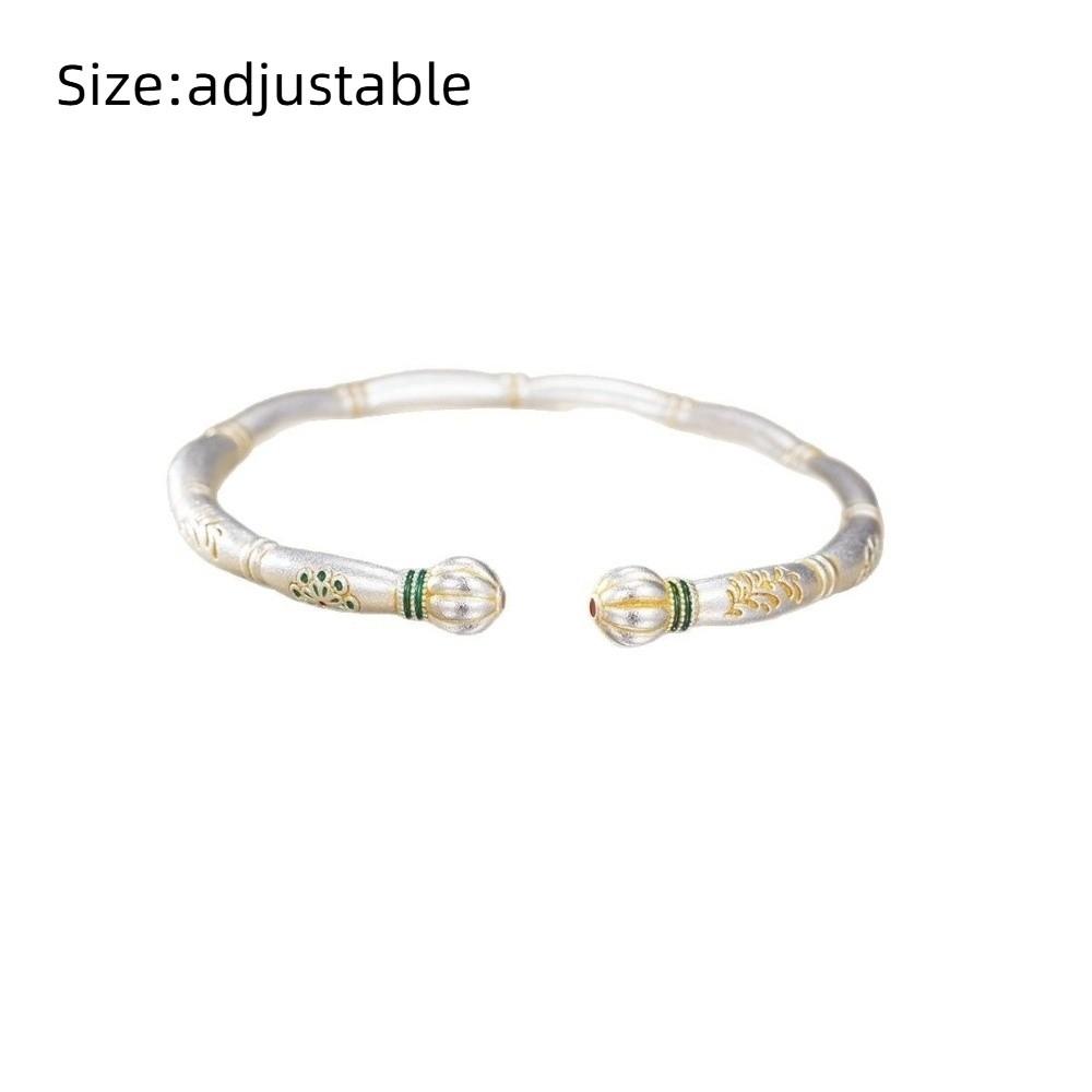 Solid Slub Pumpkin Opening Bangles Ethnic Style Open Cuff Bracelet  Banquet Jewelry