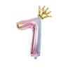 32 Inch Gradual Change Digital + Crown (Independent Packaging) Digital Road Lead 0-9 Aluminum Foil Balloon Birthday Anniversary Celebration