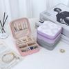Portable Mini Jewelry Storage Box Travel Organizer Jewelry Case Leather Storage Earrings Necklace Ring Jewelry Organizer Display
