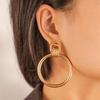 Vintage Glänzend Großer Kreis Metall Hängeohrringe für Damen Mädchen Beliebt Geometrisch Übertrieben Ohrstecker Schmuck Zubehör