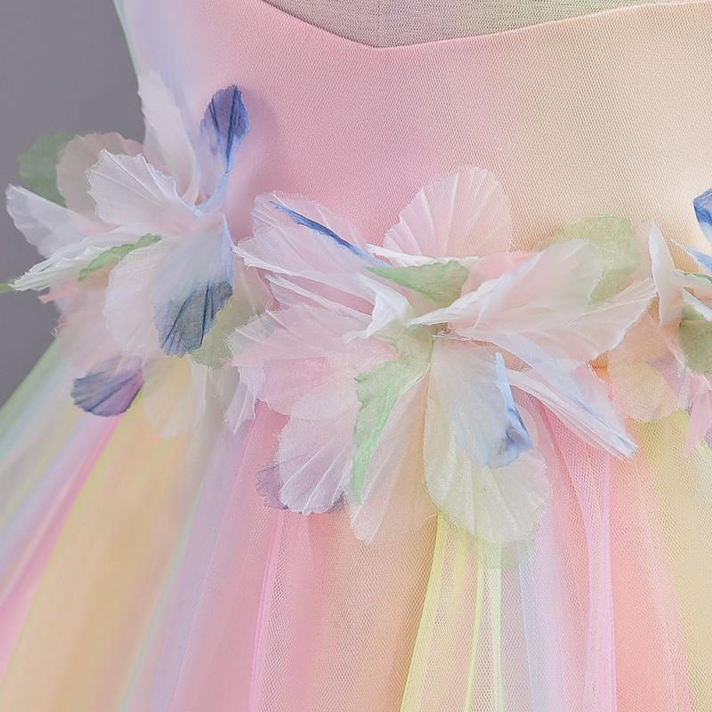 Baby Girls Princess Tulle Dress Floral Party Gown Toddler Kids 1-3 Years