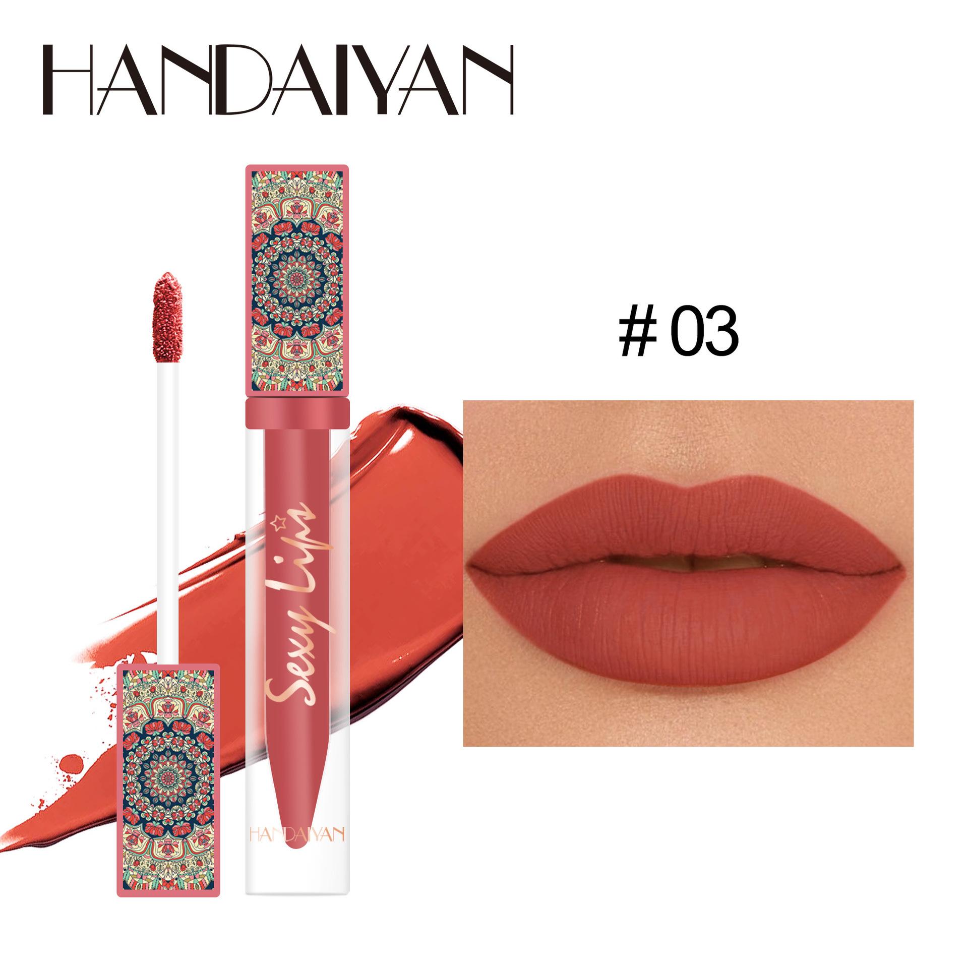 

HANDAIYAN Ferskillende Beker Mat, Soft Mist Lip Ggzevel Samia Styl Long Lipgloss 03