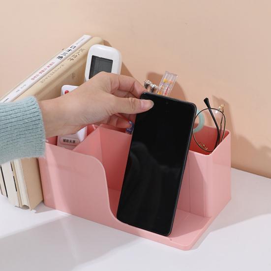 Desktop Storage Box Retractable Multi Compartments Cosmetic Stationery Classification Organization Case Home Office Book Holder