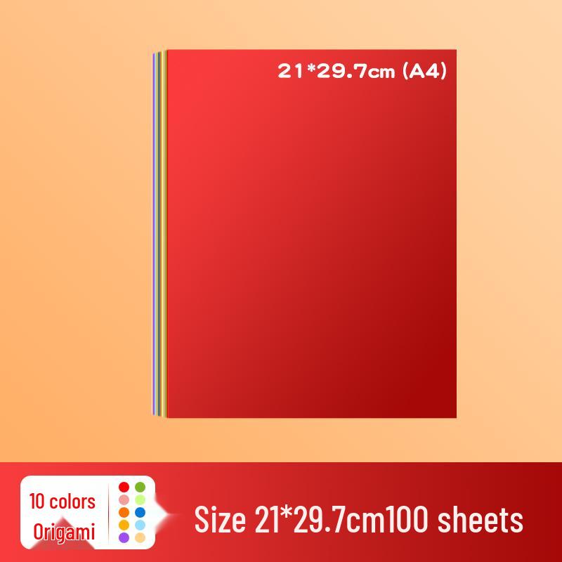 Kids' Colored Origami Paper – A4 Cardstock for Crafts & School Projects