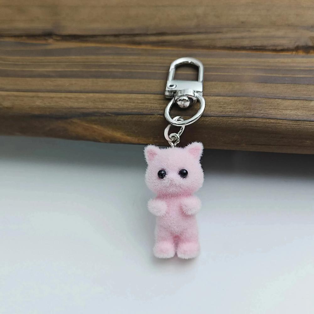 

Originality Simulation Animal Hobby Cat Keychain Pendant Backpack Keyring Cartoon Cute Doll for Girl Key Ring Chain Gift розовый
