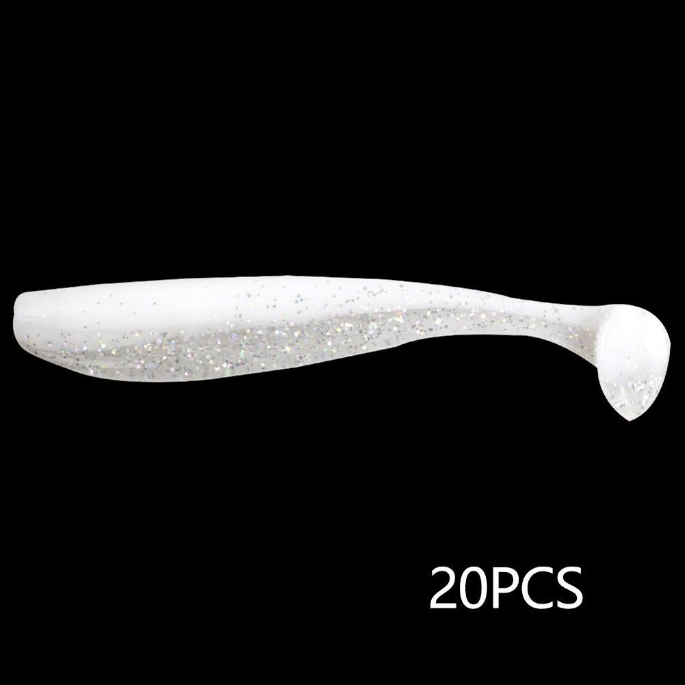 20PCS 5.5/6.5/7CM Big Fishing Lure Worm Silicone Easy Shiner Shad T Tail Soft Bait Ice Wobbler Swimbait Pesca Bass Pike Winter