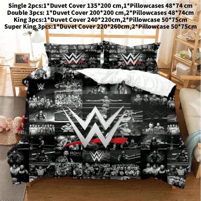 

Print 3d Wwe Eaw Duvet Cover Wrestling Game Bedding Comforter Bed Set Supplies Single(135x200cm) чёрный