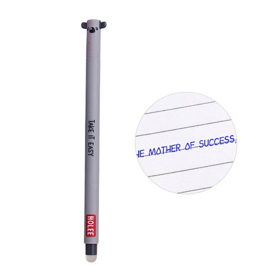 Smazatelná propiska 0,7 mm s černým inkoustem, s měkkým úchopem šetrným k pokožce, roztomilé zvířecí víčka, design s tlačítkem, doplňovatelné tužky, školní potřeby